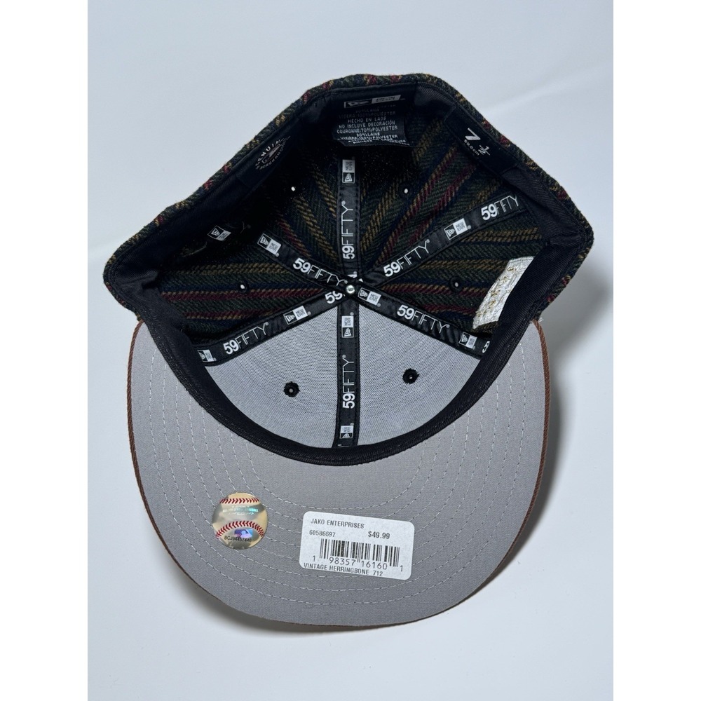 Houston Astros New Era Fitted Hat Sz 7 1/2 Herringbone 2 Tone 59Fifty Wool 50th - Picture 6 of 6